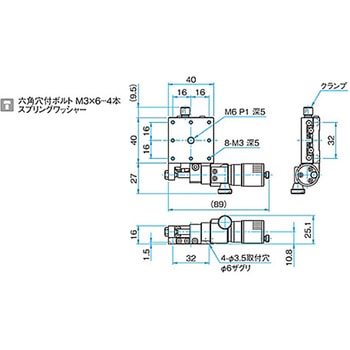 X軸スチールステージ ステージサイズ40mm TSD-401シリーズ シグマ光機