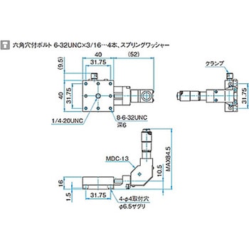 X軸スチールステージ ステージサイズ40mm TSD-401シリーズ シグマ光機
