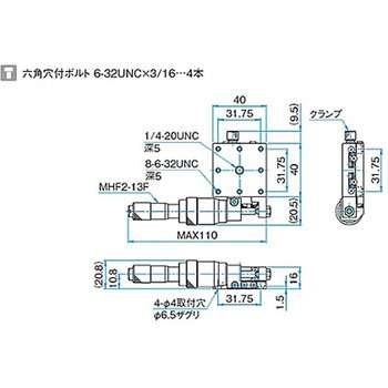 X軸スチールステージ ステージサイズ40mm TSD-401シリーズ シグマ光機