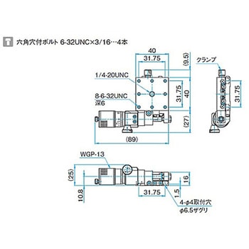 X軸スチールステージ ステージサイズ40mm TSD-401シリーズ シグマ光機