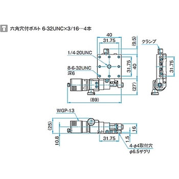 X軸スチールステージ ステージサイズ40mm TSD-401シリーズ シグマ光機