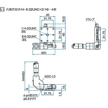 X軸スチールステージ ステージサイズ40mm TSD-401シリーズ シグマ光機