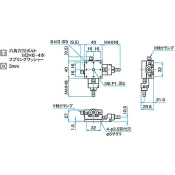 XY軸スチールステージ ステージサイズ40mm TSD-402シリーズ シグマ光機