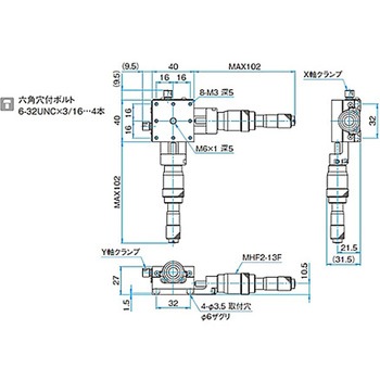 XY軸スチールステージ ステージサイズ40mm TSD-402シリーズ シグマ光機
