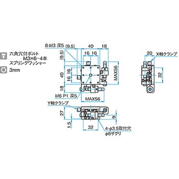 XY軸スチールステージ ステージサイズ40mm TSD-402シリーズ シグマ光機