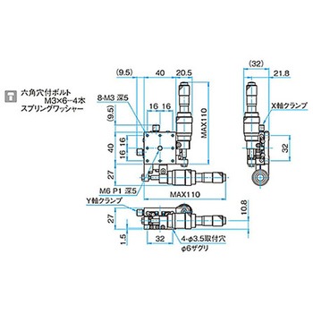 XY軸スチールステージ ステージサイズ40mm TSD-402シリーズ シグマ光機