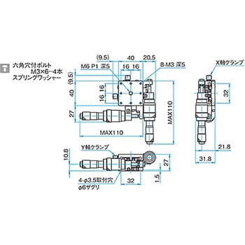 XY軸スチールステージ ステージサイズ40mm TSD-402シリーズ シグマ光機