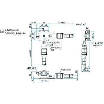 XY軸スチールステージ ステージサイズ40mm TSD-402シリーズ シグマ光機