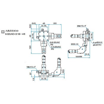 XY軸スチールステージ ステージサイズ40mm TSD-402シリーズ シグマ光機