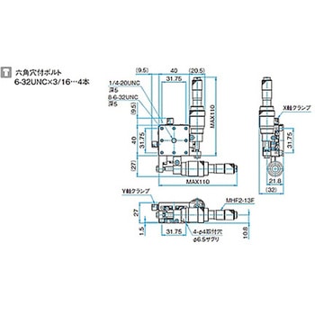 XY軸スチールステージ ステージサイズ40mm TSD-402シリーズ シグマ光機