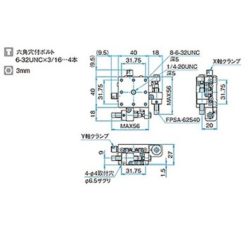 XY軸スチールステージ ステージサイズ40mm TSD-402シリーズ シグマ光機