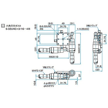 XY軸スチールステージ ステージサイズ40mm TSD-402シリーズ シグマ光機