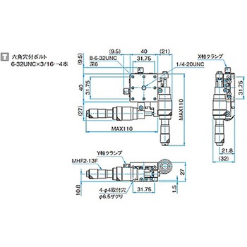 XY軸スチールステージ ステージサイズ40mm TSD-402シリーズ シグマ光機