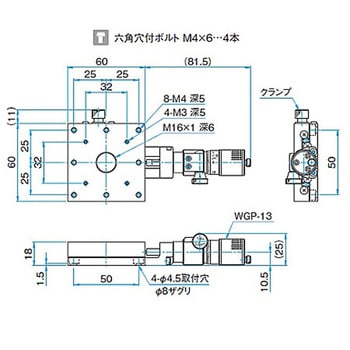 X軸スチールステージ ステージサイズ60mm TSD-601シリーズ シグマ光機