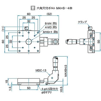 X軸スチールステージ ステージサイズ60mm TSD-601シリーズ シグマ光機