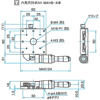 X軸スチールステージ ステージサイズ60mm TSD-601シリーズ シグマ光機