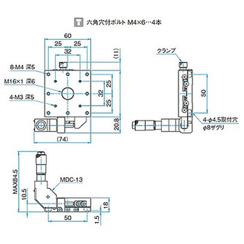 X軸スチールステージ ステージサイズ60mm TSD-601シリーズ シグマ光機