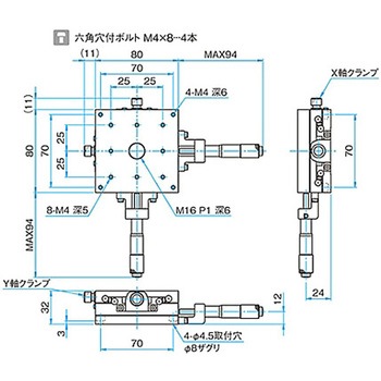 XY軸スチールステージ ステージサイズ80mm TSD-802シリーズ シグマ光機