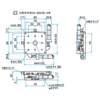 XY軸スチールステージ ステージサイズ80mm TSD-802シリーズ シグマ光機