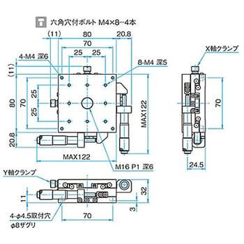 XY軸スチールステージ ステージサイズ80mm TSD-802シリーズ シグマ光機