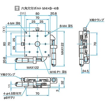 XY軸スチールステージ ステージサイズ80mm TSD-802シリーズ シグマ光機