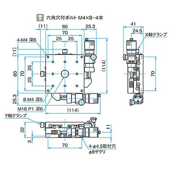 XY軸スチールステージ ステージサイズ80mm TSD-802シリーズ シグマ光機