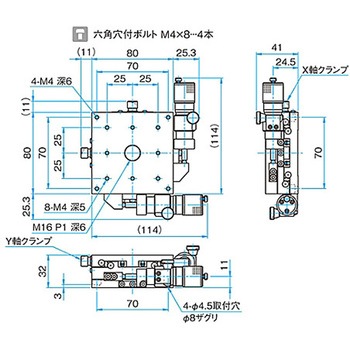 XY軸スチールステージ ステージサイズ80mm TSD-802シリーズ シグマ光機