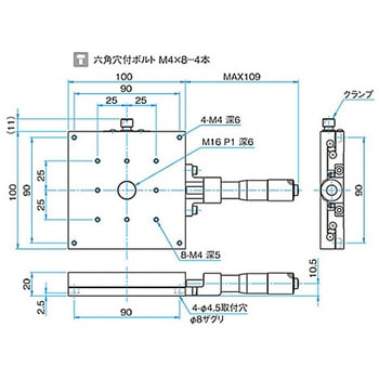 X軸スチールステージ ステージサイズ100mm TSD-1001シリーズ シグマ光機
