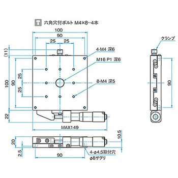 X軸スチールステージ ステージサイズ100mm TSD-1001シリーズ シグマ光機
