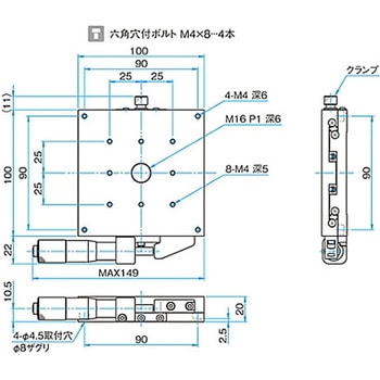 X軸スチールステージ ステージサイズ100mm TSD-1001シリーズ シグマ光機