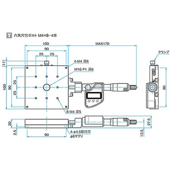 X軸スチールステージ ステージサイズ100mm TSD-1001シリーズ シグマ光機