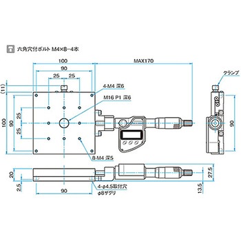 X軸スチールステージ ステージサイズ100mm TSD-1001シリーズ シグマ光機