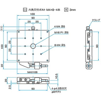 X軸スチールステージ ステージサイズ100mm TSD-1001シリーズ シグマ光機
