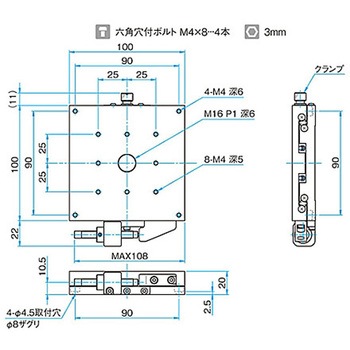 X軸スチールステージ ステージサイズ100mm TSD-1001シリーズ シグマ光機