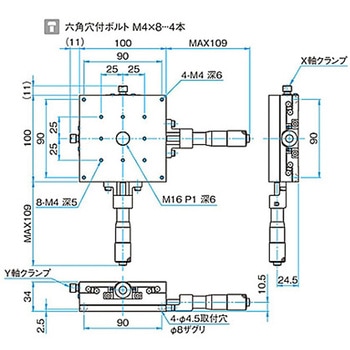 XY軸スチールステージ ステージサイズ100mm TSD-1002シリーズ シグマ光機