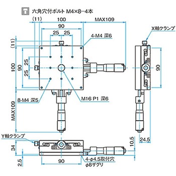 XY軸スチールステージ ステージサイズ100mm TSD-1002シリーズ - シグマ光機