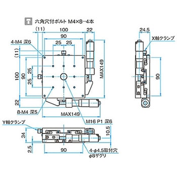 XY軸スチールステージ ステージサイズ100mm TSD-1002シリーズ シグマ光機