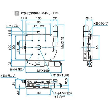 XY軸スチールステージ ステージサイズ100mm TSD-1002シリーズ - シグマ光機