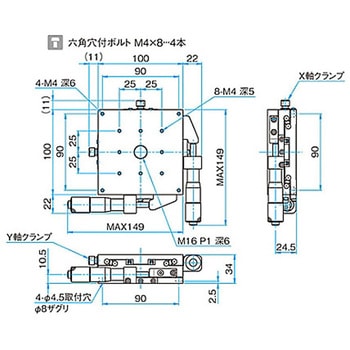 XY軸スチールステージ ステージサイズ100mm TSD-1002シリーズ シグマ光機