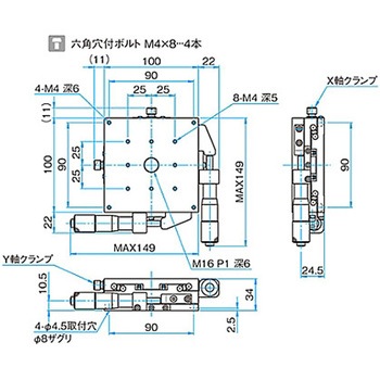 XY軸スチールステージ ステージサイズ100mm TSD-1002シリーズ - シグマ光機