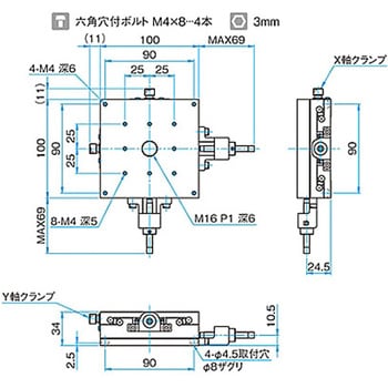 XY軸スチールステージ ステージサイズ100mm TSD-1002シリーズ シグマ光機