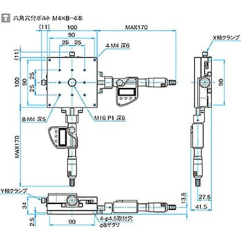 XY軸スチールステージ ステージサイズ100mm TSD-1002シリーズ シグマ光機