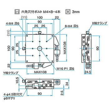 XY軸スチールステージ ステージサイズ100mm TSD-1002シリーズ シグマ光機