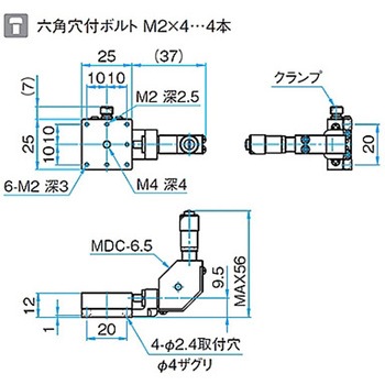 X軸汎用型ステンレスステージ ステージサイズ25mm TSDH-251シリーズ シグマ光機