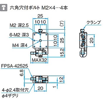 X軸汎用型ステンレスステージ ステージサイズ25mm TSDH-251シリーズ シグマ光機