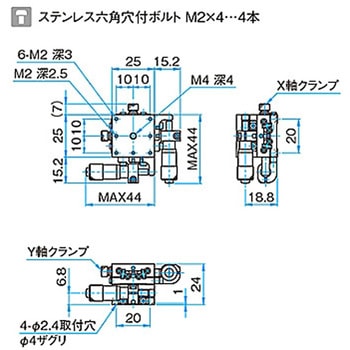 XY軸汎用型ステンレスステージ ステージサイズ25mm TSDH-252シリーズ シグマ光機