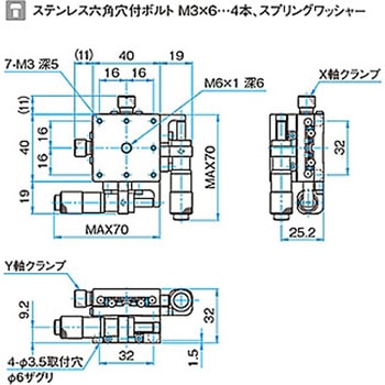 XY軸汎用型ステンレスステージ ステージサイズ40mm TSDH-402シリーズ シグマ光機