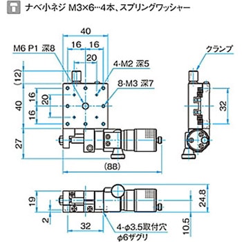 X軸アルミクロスローラステージ ステージサイズ40mm TAM-401シリーズ シグマ光機