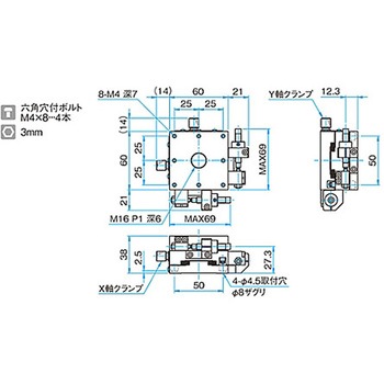 XY軸アルミクロスローラステージ TAM-602シリーズ シグマ光機