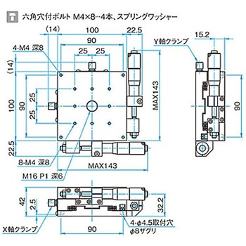 XY軸アルミクロスローラステージ ステージサイズ100mm TAM-1002シリーズ シグマ光機